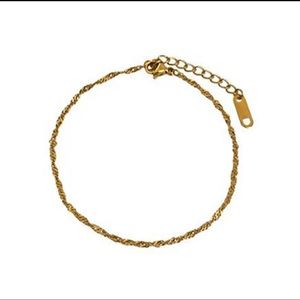 Thin Gold Water Ripple Bracelets Non-tarnishing Anti-allergy Stainless Steel